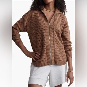 Varley Finn Longline Knit Jacket Size Small in Golden Bronze